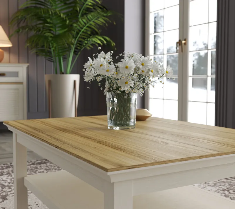 Letira Sohvapöytä 100 cm - kerma, tammi ja harmaa - Huonekalut - Pöytä & ruokailuryhmä - Sohvapöytä