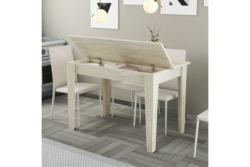 Levents Ruokapöytä 110 cm Suorakulmainen - Beige - Huonekalut - Pöytä & ruokailuryhmä - Ruokapöydät & keittiön pöydät