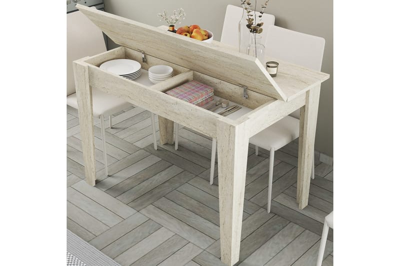 Levents Ruokapöytä 110 cm Suorakulmainen - Beige - Huonekalut - Pöytä & ruokailuryhmä - Ruokapöydät & keittiön pöydät