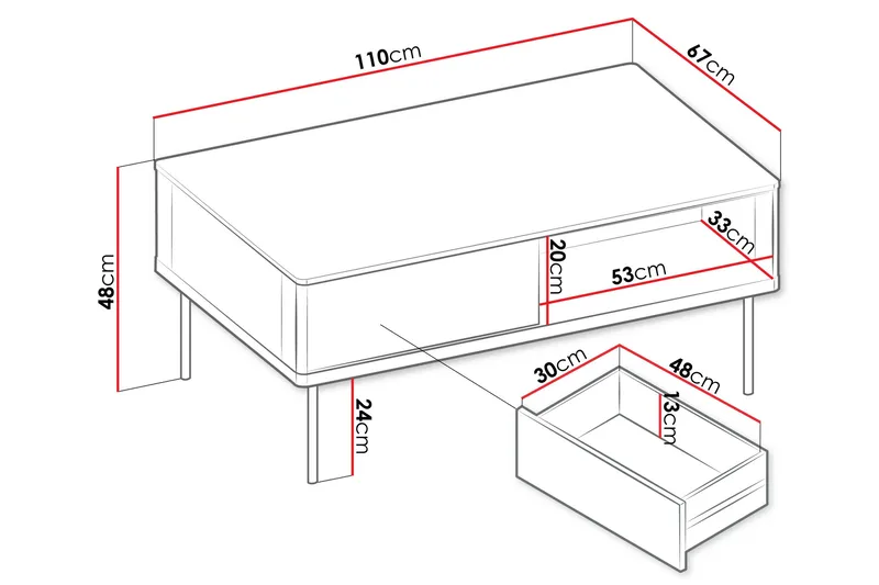 Levisa Sohvapöytä 110 cm - Kasmirmatto - Huonekalut - Pöytä & ruokailuryhmä - Sohvapöytä