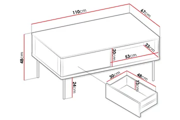 Levisa Sohvapöytä 110 cm - Kasmirmatto - Huonekalut - Pöytä & ruokailuryhmä - Sohvapöytä