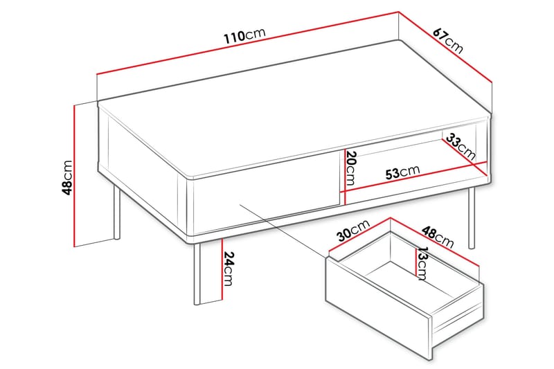 Levisa Sohvapöytä 110 cm - Kasmirmatto - Huonekalut - Pöytä & ruokailuryhmä - Sohvapöytä