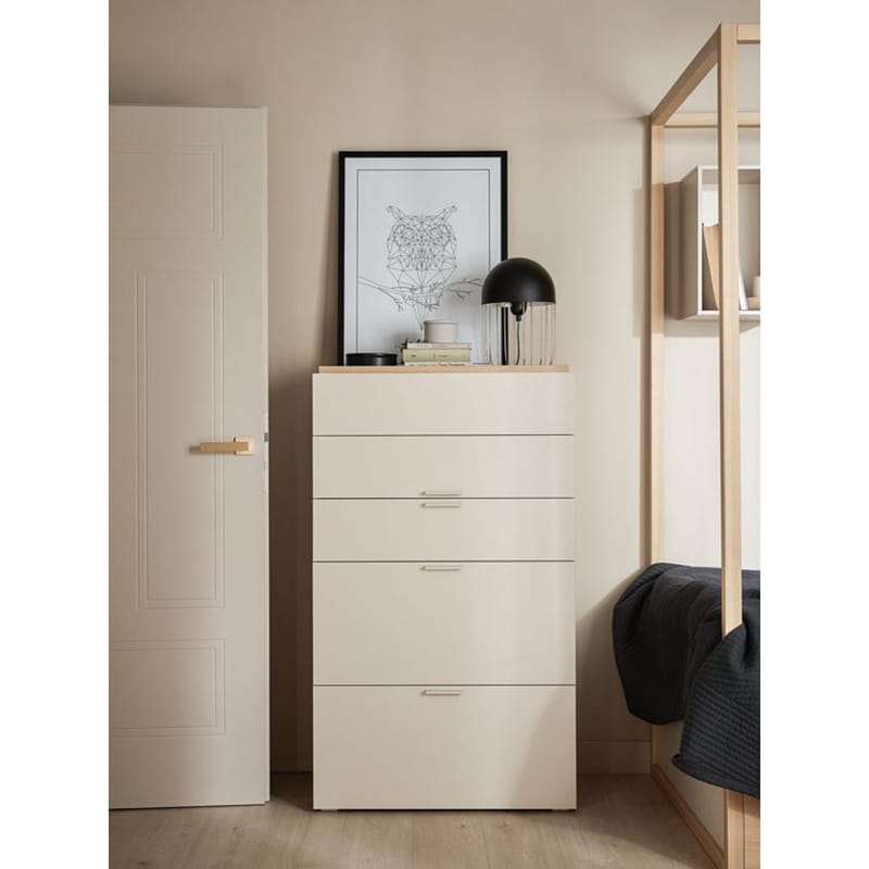 Lipasto, jossa laatikot 4 You Fresh - Hiekkabeige - Huonekalut - Pöytä & ruokailuryhmä - Meikki- & kampauspöydät