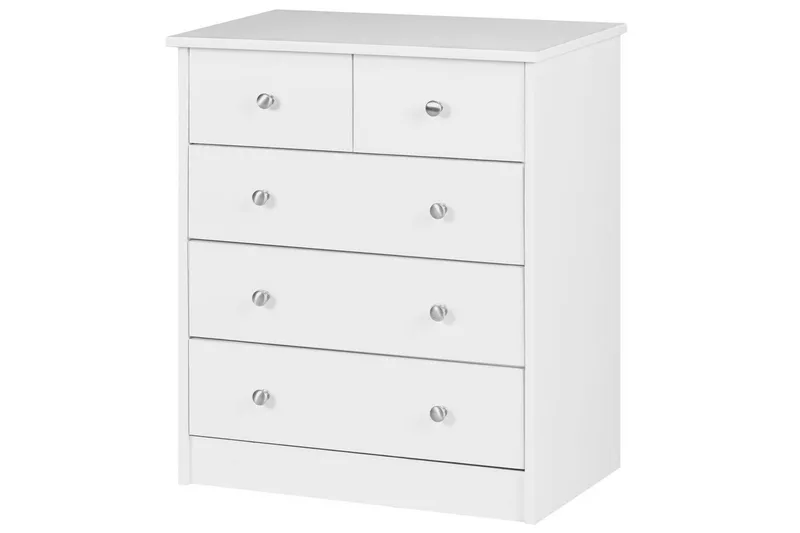 Lipasto Wohnling viidellä laatikolla, klassinen moderni tyyli Valkoinen - Valkoinen - Huonekalut - Pöytä & ruokailuryhmä - Meikki- & kampauspöydät