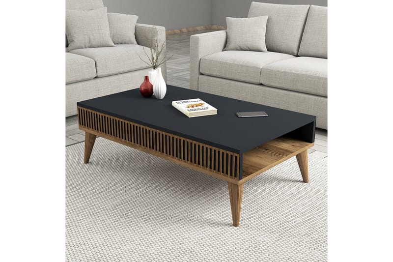 Lissione Sohvapöytä 105 cm - Pähkinäpuu/Antrasiitti - Huonekalut - Pöytä & ruokailuryhmä - Sohvapöytä