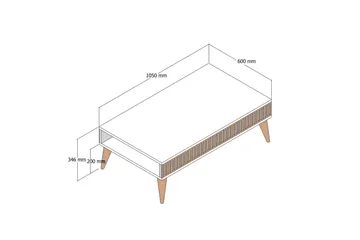 Lissione Sohvapöytä 105 cm - Pähkinäpuu/Valkoinen - Huonekalut - Pöytä & ruokailuryhmä - Sohvapöytä