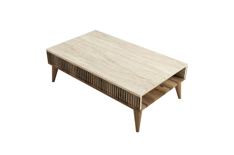 Lissione Sohvapöytä 105 cm - Pähkinäpuu/Beige - Huonekalut - Pöytä & ruokailuryhmä - Sohvapöytä