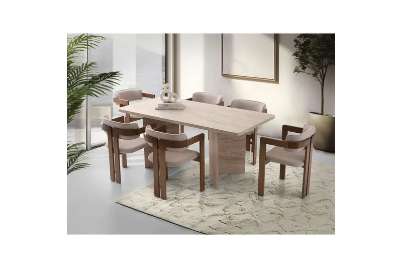 Loftia Ruokapöytä 180 cm Suorakulmainen - Travertiini - Huonekalut - Pöytä & ruokailuryhmä - Ruokapöydät & keittiön pöydät