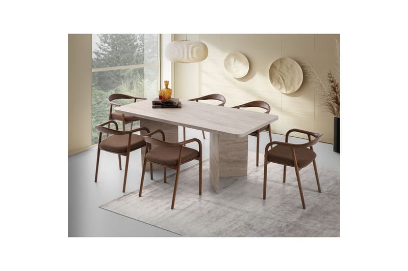 Loftia Ruokapöytä 180 cm Suorakulmainen - Travertiini - Huonekalut - Pöytä & ruokailuryhmä - Ruokapöydät & keittiön pöydät