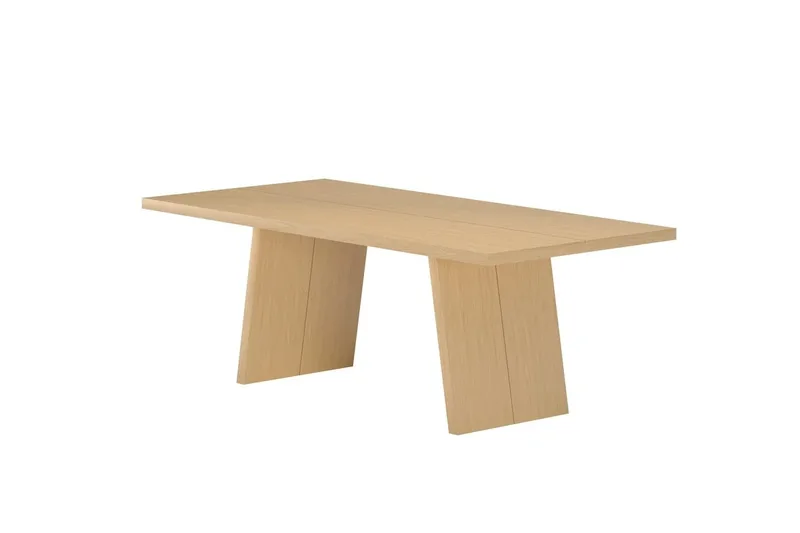 Logga suuri suorakulmainen ruokapöytä 210 cm puuta tammenjäljitelmällä - Beige - Huonekalut - Pöytä & ruokailuryhmä - Ruokapöydät & keittiön pöydät