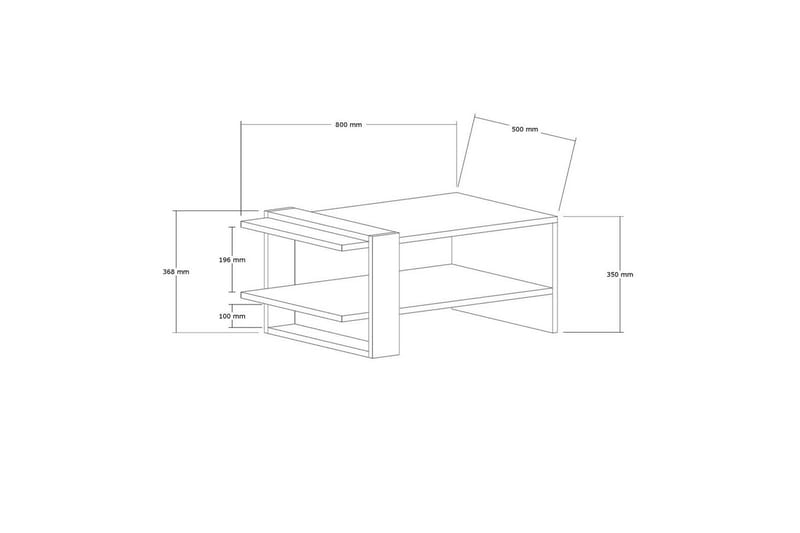 Lorva Sohvapöytä 80 cm - Antrasiitti/Valkoinen - Huonekalut - Pöytä & ruokailuryhmä - Sohvapöytä