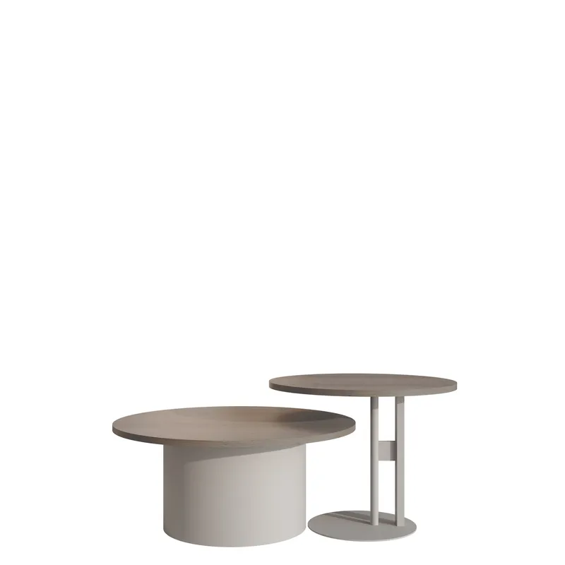 Lorvyn Pyöreä pöytäsarja 58/75 cm - Beige ja vaaleanruskea - Huonekalut - Pöytä & ruokailuryhmä - Sohvapöytä