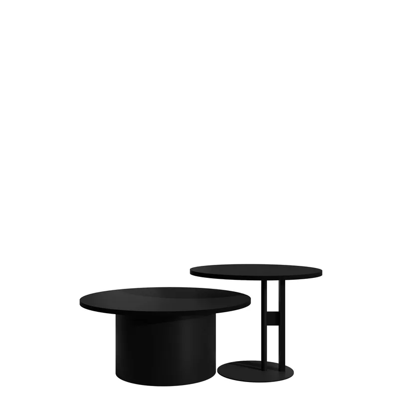 Lorvyn Pyöreä pöytäsarja 58/75 cm, musta