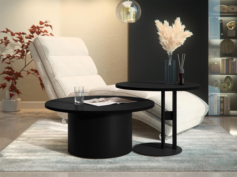 Lorvyn Pyöreä pöytäsarja 58/75 cm - musta - Huonekalut - Pöytä & ruokailuryhmä - Sohvapöytä