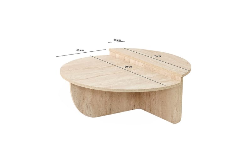 Louvrall Sohvapöytä 90 cm - Beige - Huonekalut - Pöytä & ruokailuryhmä - Apupöytä & sivupöytä - Sarjapöytä