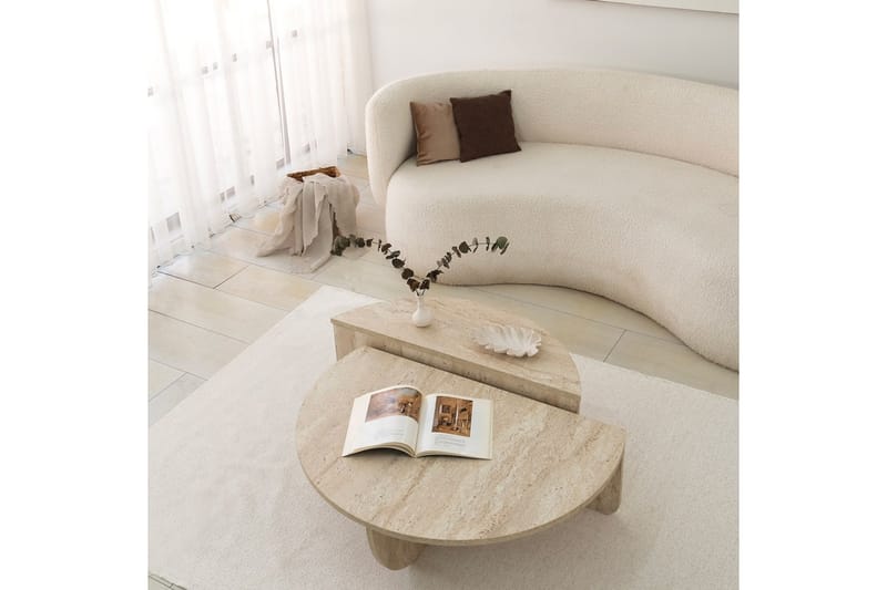 Louvrall Sohvapöytä 90 cm - Beige - Huonekalut - Pöytä & ruokailuryhmä - Apupöytä & sivupöytä - Sarjapöytä