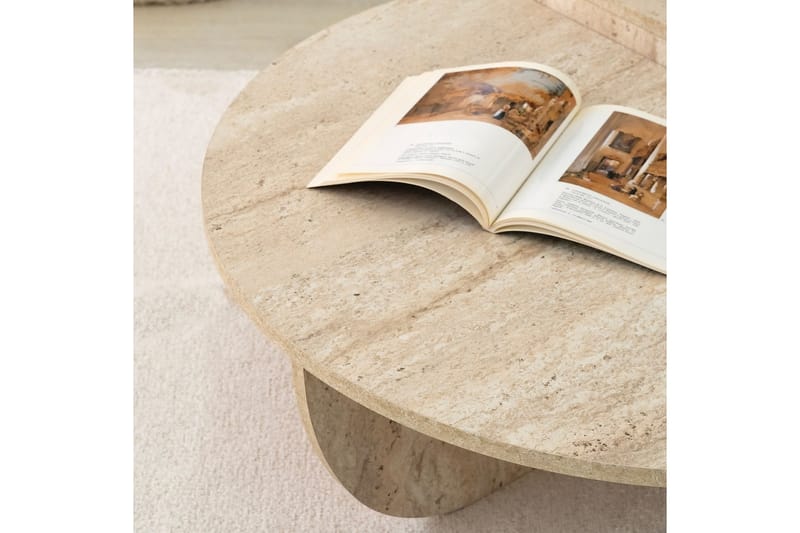 Louvrall Sohvapöytä 90 cm - Beige - Huonekalut - Pöytä & ruokailuryhmä - Apupöytä & sivupöytä - Sarjapöytä