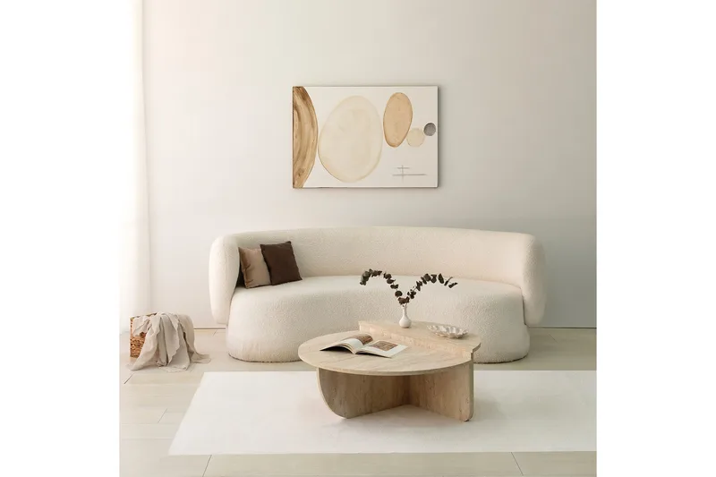 Louvrall Sohvapöytä 90 cm - Beige - Huonekalut - Pöytä & ruokailuryhmä - Apupöytä & sivupöytä - Sarjapöytä