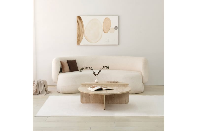 Louvrall Sohvapöytä 90 cm - Beige - Huonekalut - Pöytä & ruokailuryhmä - Apupöytä & sivupöytä - Sarjapöytä