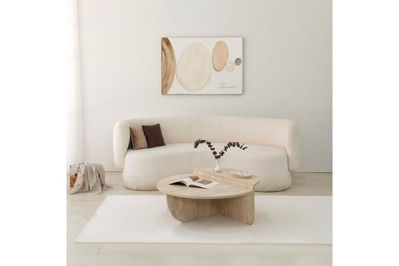 Louvrall Sohvapöytä 90 cm - Beige - Huonekalut - Pöytä & ruokailuryhmä - Apupöytä & sivupöytä - Sarjapöytä