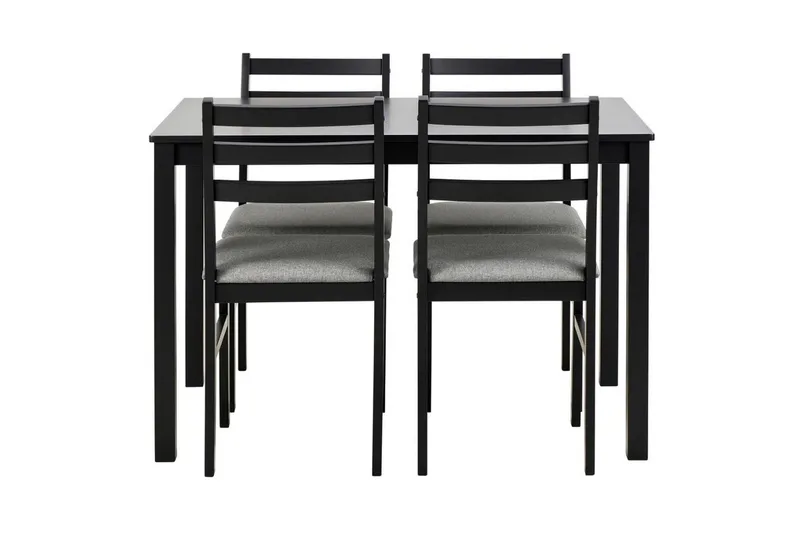 Lumino Ruokailuryhmä 110 Cm + 4 Ruokapöydän Tuolia - Musta - Huonekalut - Pöytä & ruokailuryhmä - Ruokailuryhmä