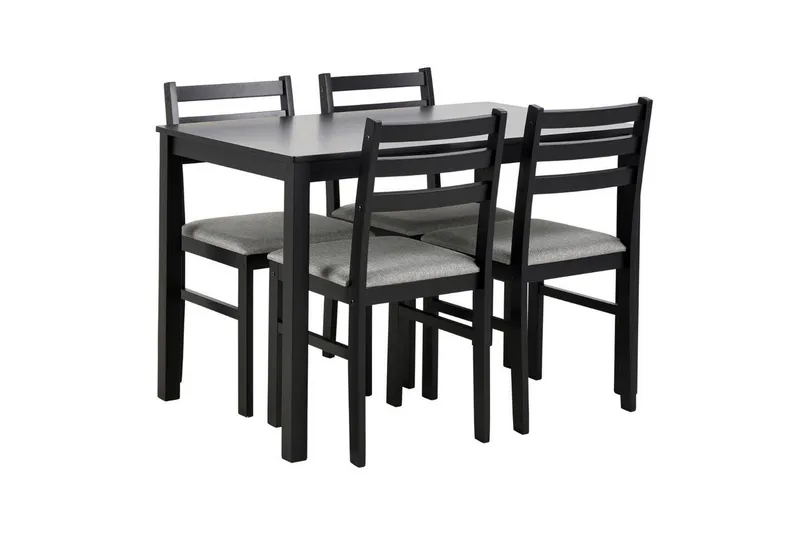 Lumino Ruokailuryhmä 110 Cm + 4 Ruokapöydän Tuolia, Musta