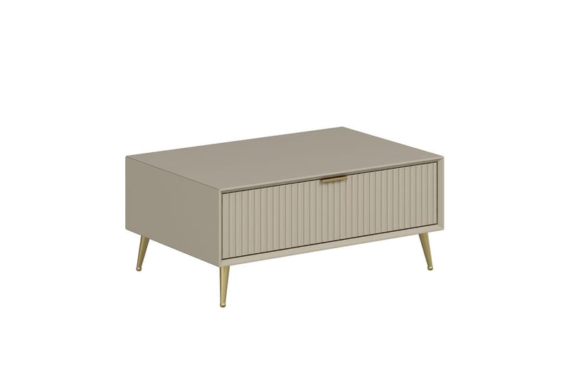 Luxe 90 cm suorakulmainen sohvapöytä laatikoilla puuta - Beige - Huonekalut - Pöytä & ruokailuryhmä - Sohvapöytä