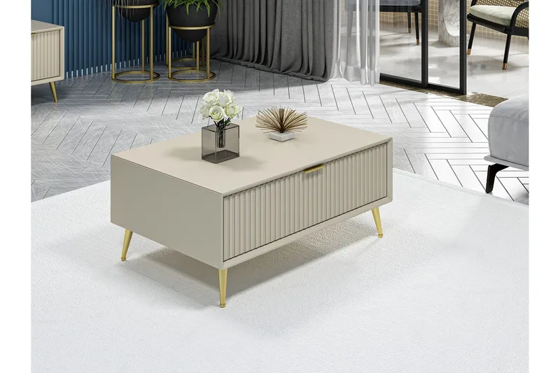 Luxe Sohvapöytä 90 cm - Hiekkakivi - Huonekalut - Pöytä & ruokailuryhmä - Sohvapöytä