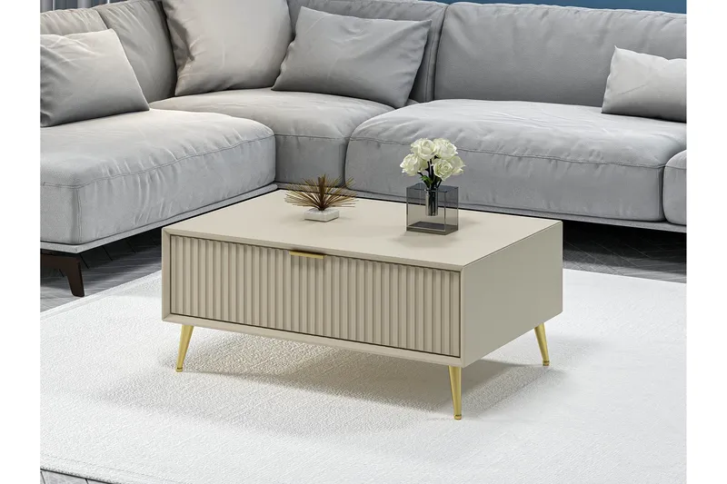 Luxe Sohvapöytä 90 cm - Hiekkakivi - Huonekalut - Pöytä & ruokailuryhmä - Sohvapöytä