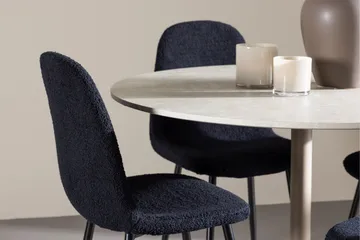 Lycke Ruokailuryhmä 110 cm Pyöreä jossa 4 Polar tuolia - Beige/Musta - Huonekalut - Pöytä & ruokailuryhmä - Ruokailuryhmä