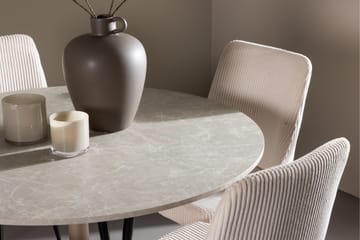 Lycke Ruokailuryhmä 110 cm Pyöreä jossa 4 Leone tuolia - Beige/Beige - Huonekalut - Pöytä & ruokailuryhmä - Ruokailuryhmä