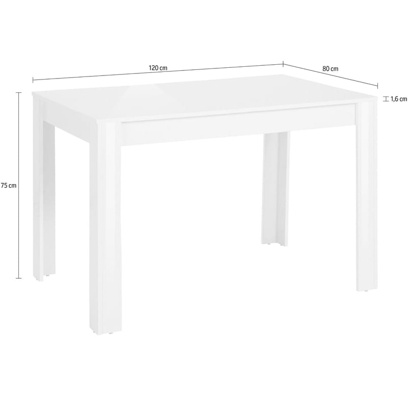 Lynn suorakaiteen muotoinen ruokapöytä 120 cm puuta - Beige - Huonekalut - Pöytä & ruokailuryhmä - Ruokapöydät & keittiön pöydät