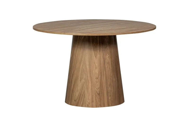 Maan pyöreä ruokapöytä 120 cm puu- ja pähkinäpuuvaikutelmalla, Ruskea