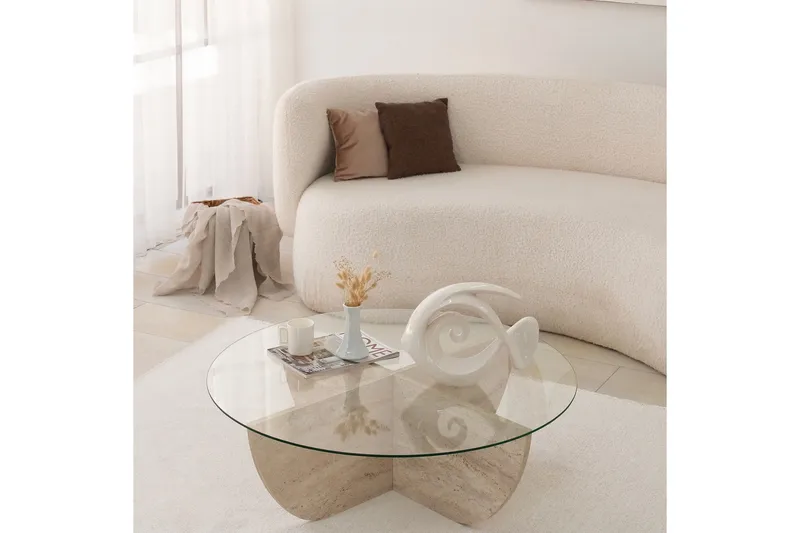 Makhan Sohvapöytä 90 cm - Beige - Huonekalut - Pöytä & ruokailuryhmä - Sohvapöytä