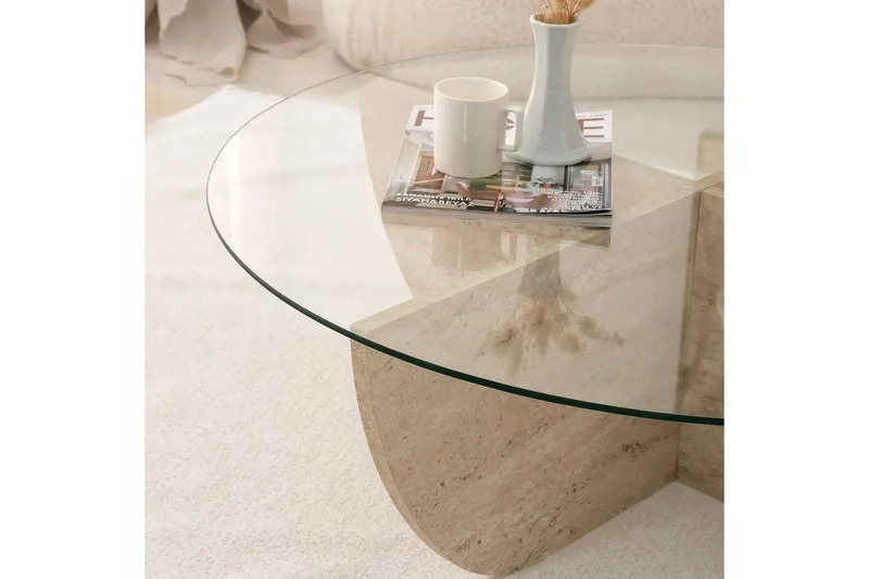 Makhan Sohvapöytä 90 cm - Beige - Huonekalut - Pöytä & ruokailuryhmä - Sohvapöytä