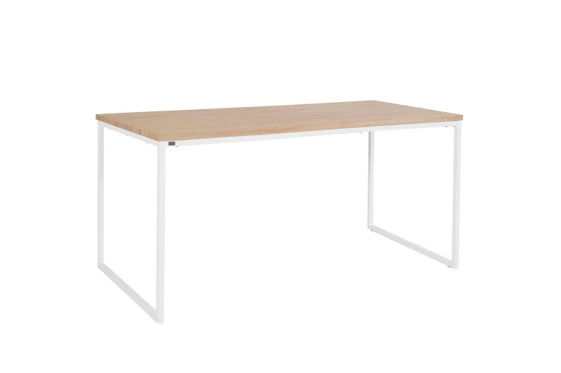 Mali suorakaiteen muotoinen ruokapöytä 180 cm puuta tammenilmeellä, Valkoinen|Beige