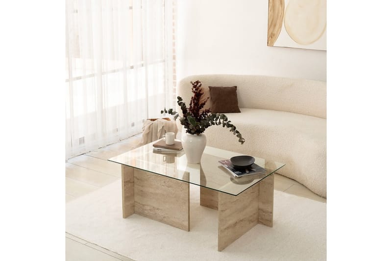 Malpani Sohvapöytä 105 cm - Beige - Huonekalut - Pöytä & ruokailuryhmä - Sohvapöytä