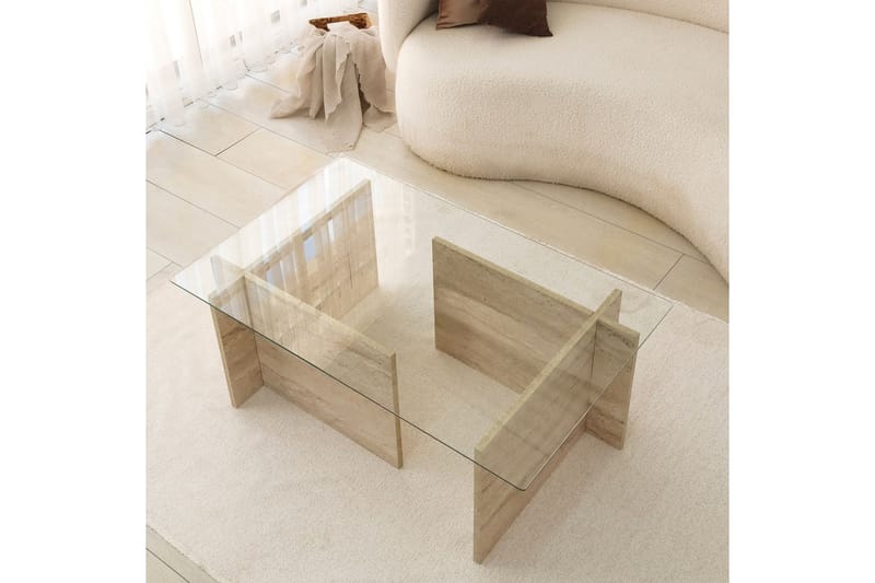 Malpani Sohvapöytä 105 cm - Beige - Huonekalut - Pöytä & ruokailuryhmä - Sohvapöytä