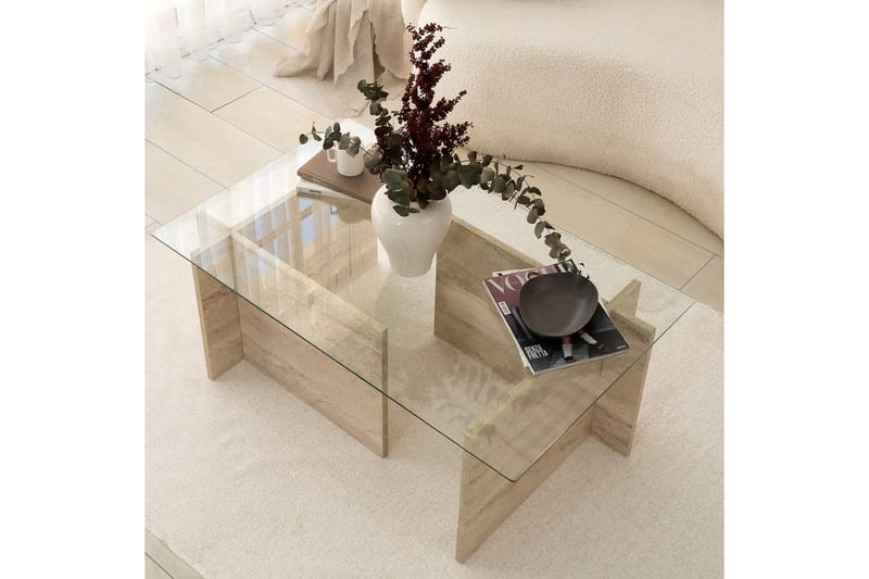 Malpani Sohvapöytä 105 cm - Beige - Huonekalut - Pöytä & ruokailuryhmä - Sohvapöytä