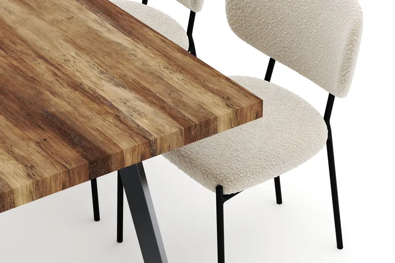 Marcelen Jatkettava Ruokapöytä ja 4 Gemmiano Tuolia - Ruskea - Huonekalut - Pöytä & ruokailuryhmä - Ruokailuryhmä