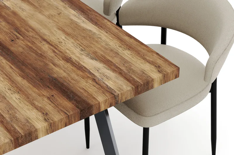 Marcelen Jatkettava Ruokapöytä ja 4 Sawako Tuolia - Ruskea - Huonekalut - Pöytä & ruokailuryhmä - Ruokailuryhmä