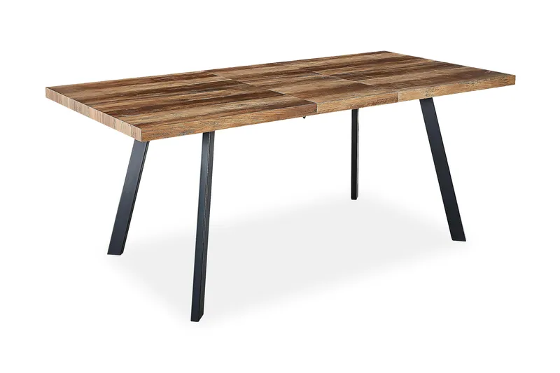 Marcelen Ruokapöytä Jatkettava lisälevyllä + 4 kpl Naira tuoli beige pähkinäjaloilla - Ruskea/Beige - Huonekalut - Pöytä & ruokailuryhmä - Ruokailuryhmä