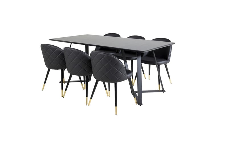 Marina-ruokapöytä 180 cm ja 6 Velvet Deluxe -ruokatuolia - Huonekalut - Pöytä & ruokailuryhmä - Ruokailuryhmä
