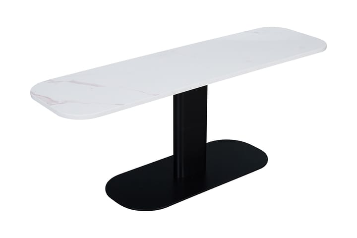 Apupöytä Himna 120 cm Soikea Marmori - Valkoinen/Musta - Marmoripöydät - Konsolipöytä - Eteispöytä
