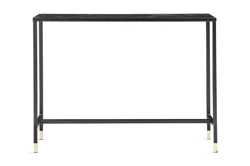 Sivupöytä Dipp 100 cm Marmorikuvio, Lasi/Musta/Messinki