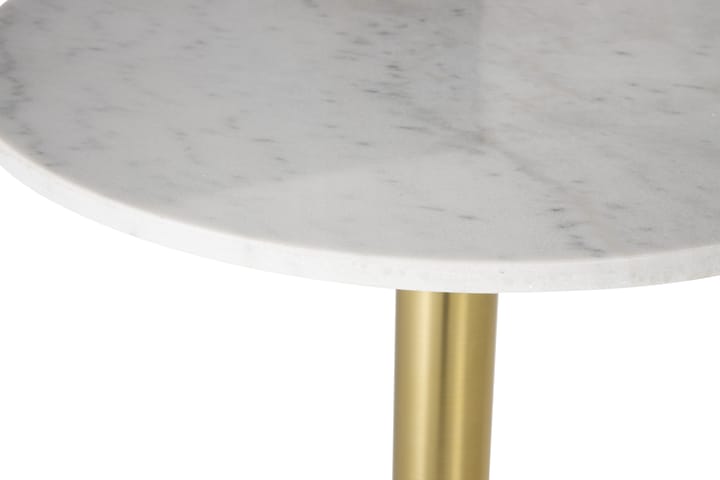 Sivupöytä Notino 65 cm Pyöreä Marmori - Valkoinen - Tarjotinpöytä & pikkupöytä - Lamppupöytä - Marmoripöydät