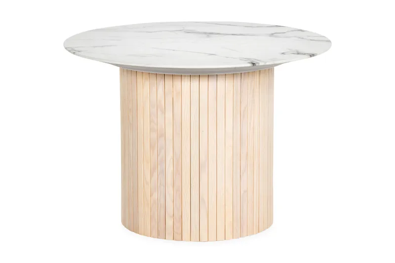 Sohvapöytä Kerrle 65 cm Pyöreä - Valkoinen/Beige - Huonekalut - Pöytä & ruokailuryhmä - Marmoripöydät