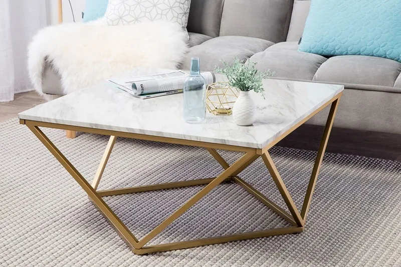 Sohvapöytä Malibu 80 cm - Valkoinen - Huonekalut - Pöytä & ruokailuryhmä - Marmoripöydät