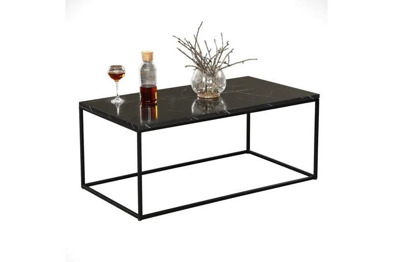 Sohvapöytä Ubbeboda 95 cm - Musta Marmorikuvio - Huonekalut - Pöytä & ruokailuryhmä - Marmoripöydät