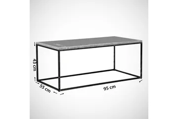Sohvapöytä Ubbeboda 95 cm - Valk/Musta/Harmaa Marmorikuvio - Huonekalut - Pöytä & ruokailuryhmä - Sohvapöytä